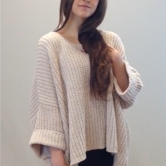 POL | Oversized Beige Chunky Knit Sweater Size L - Picture 3 of 16